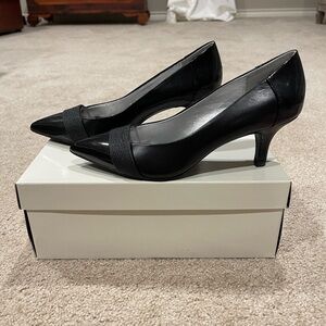 Anne Klein Black Kitten Heel Pumps